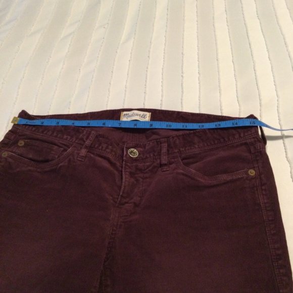 Madewell corduroy womens pants, burgundy - Picture 6 of 7